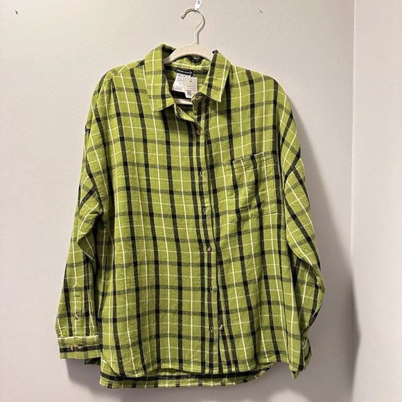 Sublime Green Plaid flannel up cycle - Picture 3 of 6